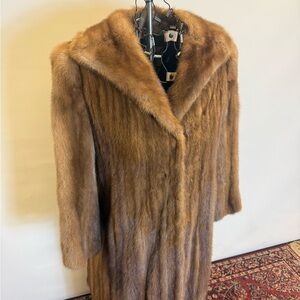 Christie Brothers Full-Length Natural Lunariane Mink Fur Coat